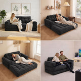 2 Seater Modular Corduroy Sofa With Chaise Lounge For Living Room