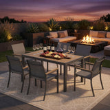 Outdoor Patio Chairs, Ergonomic (Set of 6) - Gray