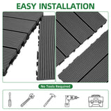 DIY Interlocking Deck Tiles Waterproof Outdoor And Indoor Flooring - Gray