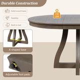 Round Extendable Dining Tabl, Middle Leaf, Curved Legs