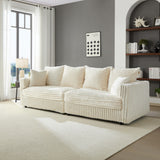 Modern Comfy Upholstered 4 Seat Sofa Cloud Couch,Deep Seat With Soft Pillows