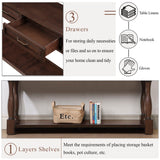 Console Table With 3 Drawers And 1 Bottom Shelf For Entryway - Espresso