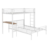Bunk Bed With Built In Desk & Guardrail Frame