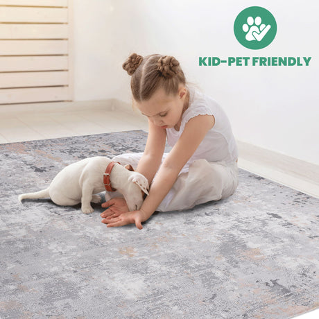 Marfi - 2' X 8' Abstract Runner Rug - Gray Multi