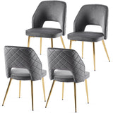 Dining Chairs With Metal Legs And Hollow Back Upholstered Dining Chairs