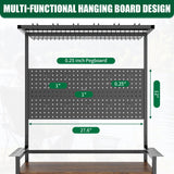 Fishing Rod Storage Rack With Pegboard, Rolling Tackle Organizer Cart - Black