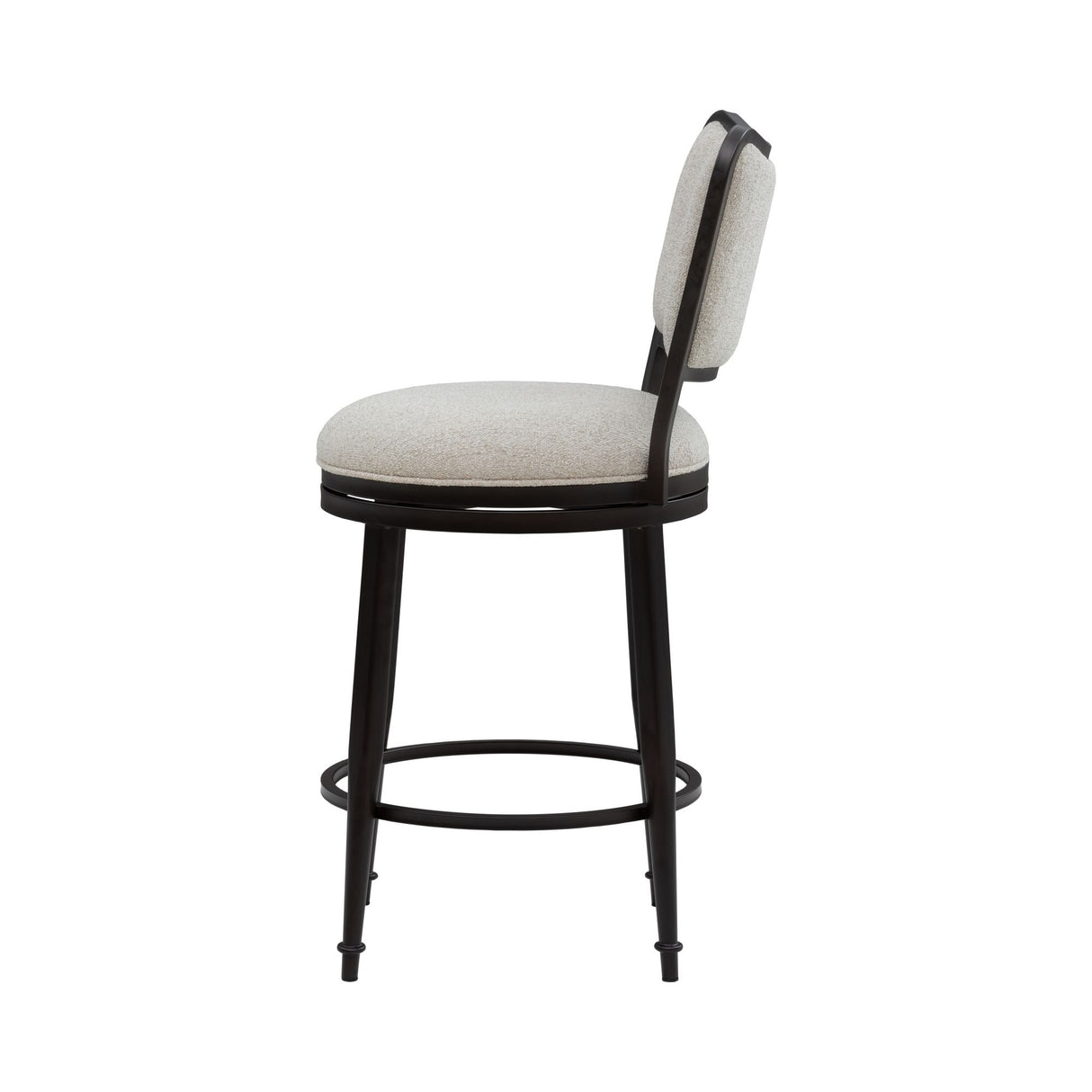 Baxter - Steel Frame Fabric Upholstered Swivel Counter Height Barstool