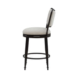 Baxter - Steel Frame Fabric Upholstered Swivel Counter Height Barstool