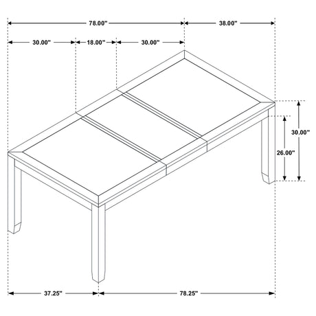 Centera - Rectangular Dining Table With Extension Leaf - Gray