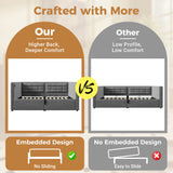 Upholstered Hydraulic Storage Daybed With USB & Type C Charging