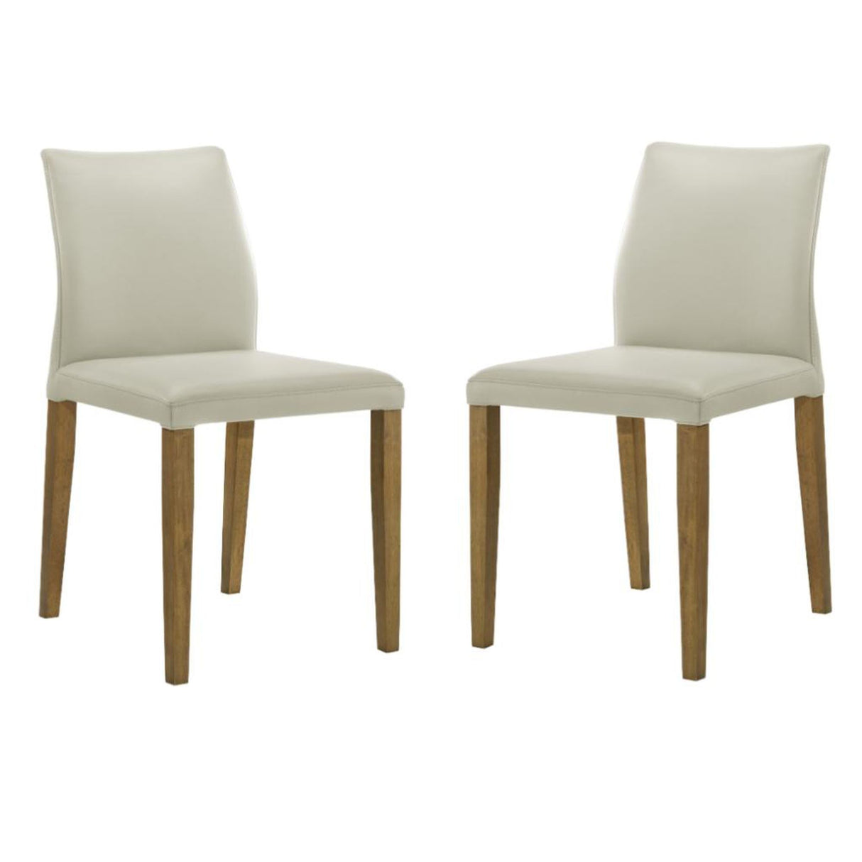 Elyza - Full Back Top Grain Leather Upholstered Wood Dining Chairs (Set of 2)
