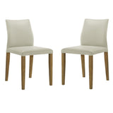 Elyza - Full Back Top Grain Leather Upholstered Wood Dining Chairs (Set of 2)