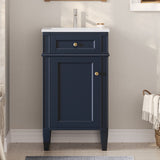French Style Bathroom Vanity With Sink, Soft-Closing Door, Adjustable Shelf, Rectangular Design