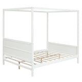Canopy Platform Bed With Headboard And Footboard, Slat Support Leg
