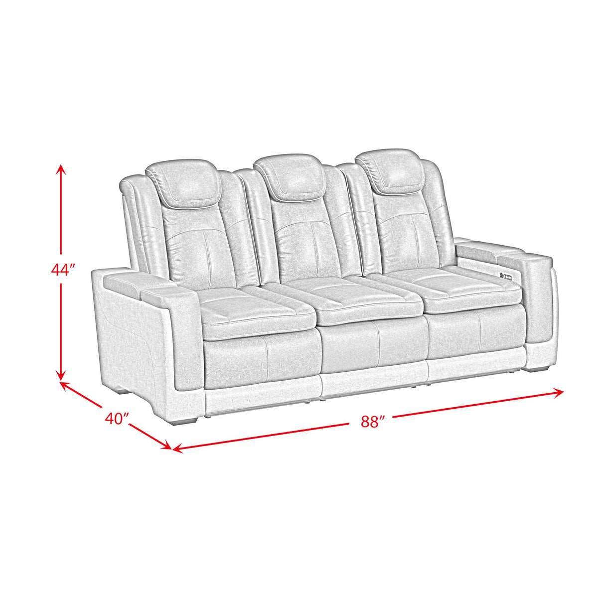 Lantana - Power Motion Sofa With Power Headrest, LED, Ddt, Reading Light And Pws