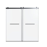 Frameless Double Sliding Soft-Close Shower Door, 3 / 8" (10Mm) Thick SGCC Tempered Glass Door, Matte