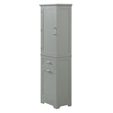 Tall Freestanding Bathroom Storage Cabinet With Adjustable Shelf And 2 Drawers