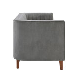 Modern 3 Seater Sofa, Upholstered Couch With Curved Armrests