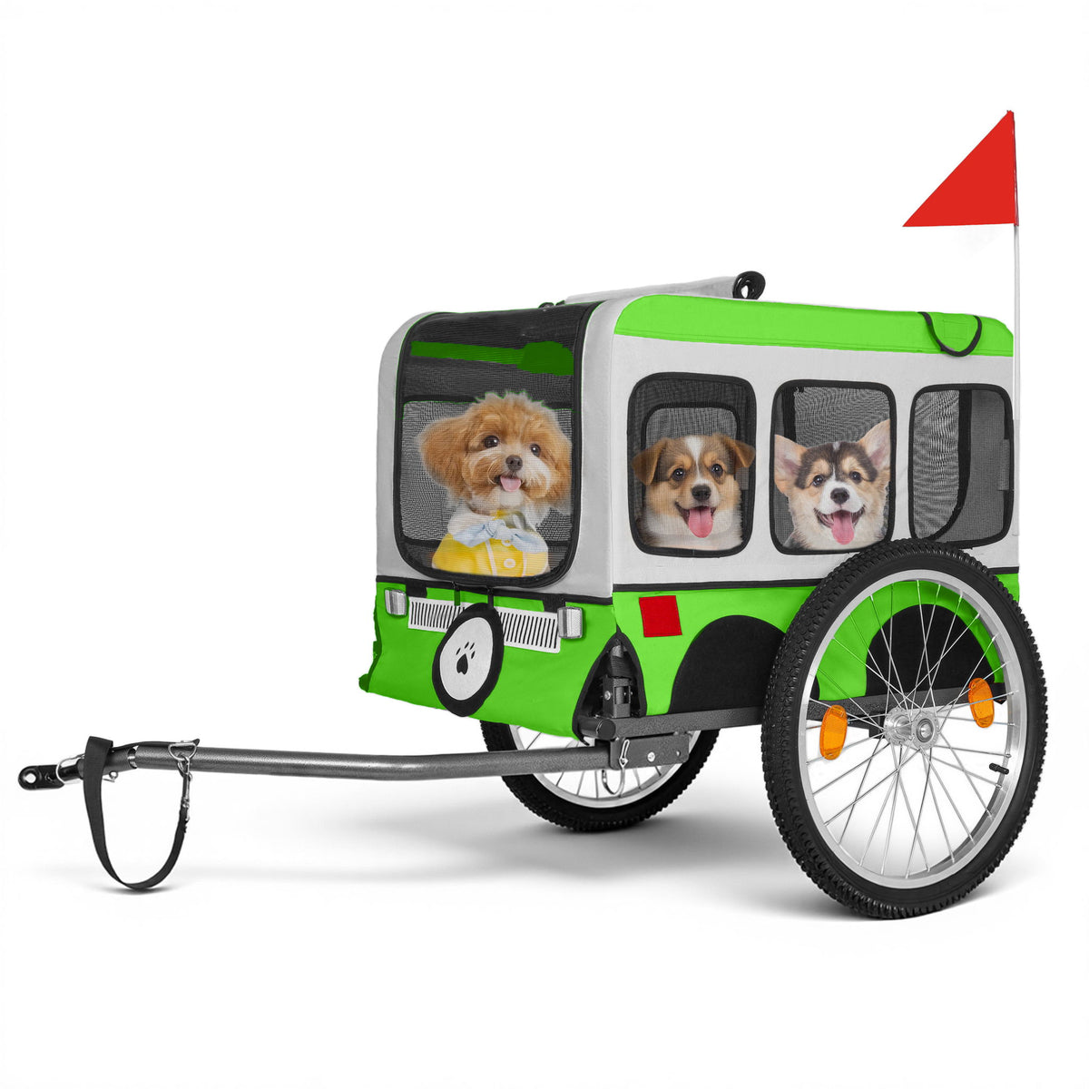 Large Folding Bike Trailer For Dogs - Green