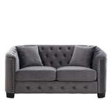 Modern Chesterfield Sofa With Tufted Backrest For Living Room