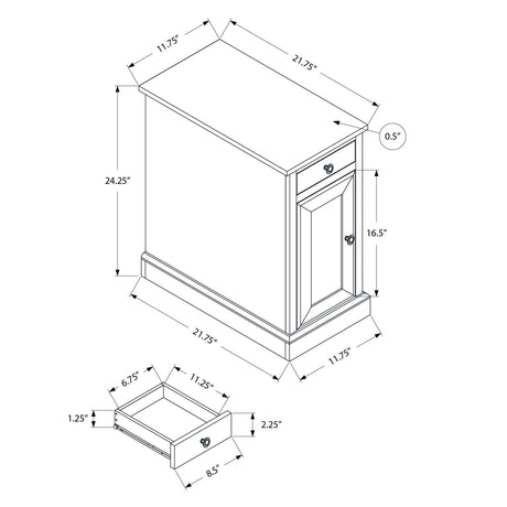 Accent End Table, Storage Drawer, Versatile Design - Espresso