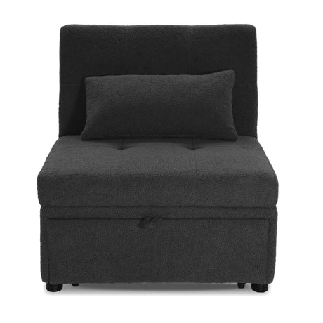 Sleeper Sofa Chair, Convertible Pull Out Bed Couch - Black