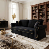 Sofa With Rolled Arms, 3 Seater Couch, Living Room Accent