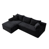 Cloud Modular Sectional Sofa Couch With L-Shape Chaise, Upholstered Couches For Living Room - Black
