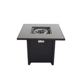 Outdoor Fire Pit Heater Backyard Steel Fireplace with Wind Shield 30x25in Black