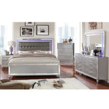 Contemporary Nightstand With Crocodile Textured Trim