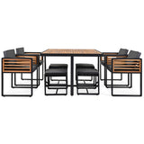 9-Pieces Acacia Wood Patio Dining Set