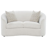 Rory - Sloped Arms Loveseat With Pillows - White