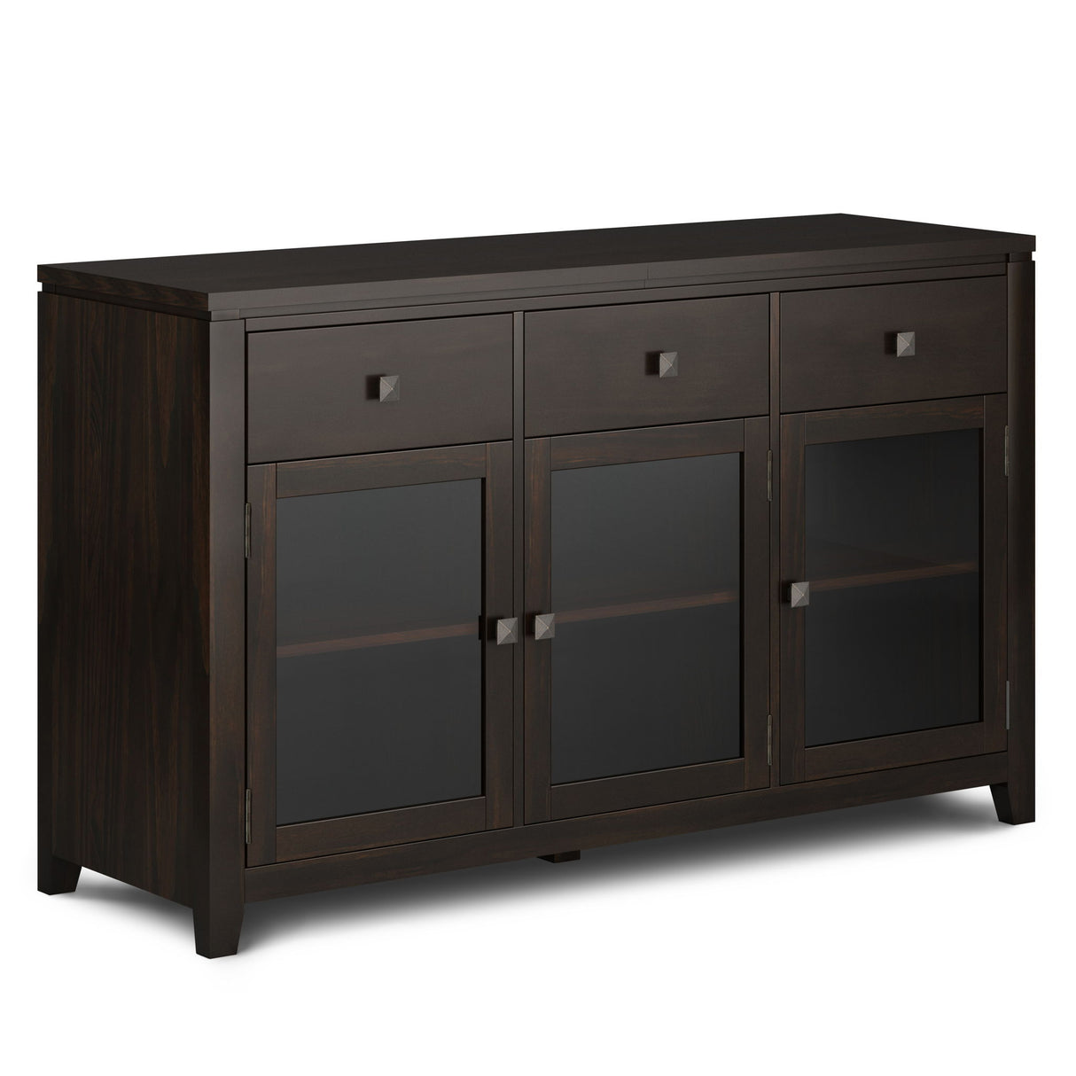 Sideboard Buffet Contemporary Solid Wood 54in x 17in x 32in