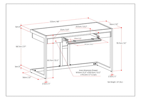 Erina - Handcrafted Desk - Writing Desks - Alpine Outlets