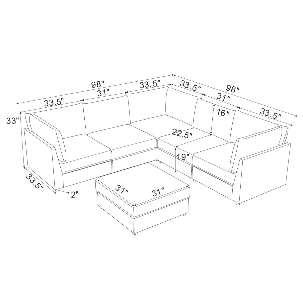Modular Sectional With Custom Configuration