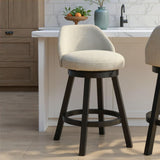 Erika - Modern Transitional Swivel Wood Counter Height Kitchen Bar Stool