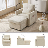 Multifunctional Chenille Recliner Sofa With Storage And Phone Bracket