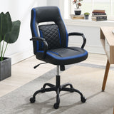 Ergonomic Office Chair With Armrests, Adjustable Design - Black / Blue