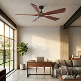 Ceiling Fan With Light And Remote Control, Noiseless, 6 Speeds Reversible, Quiet DC - Matte Black