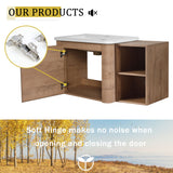 Wall Mounted Bathroom Vanity & Sink, Storage Shelves & Soft Close Door