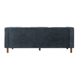 3 Seater Sofa With Square Arms, Tufted Pillow Back For Living Room