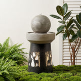 Outdoor Garden Lantern With Warm LED Light Deer Silhouette Decorative Landscape Light For Patio - White / Gray