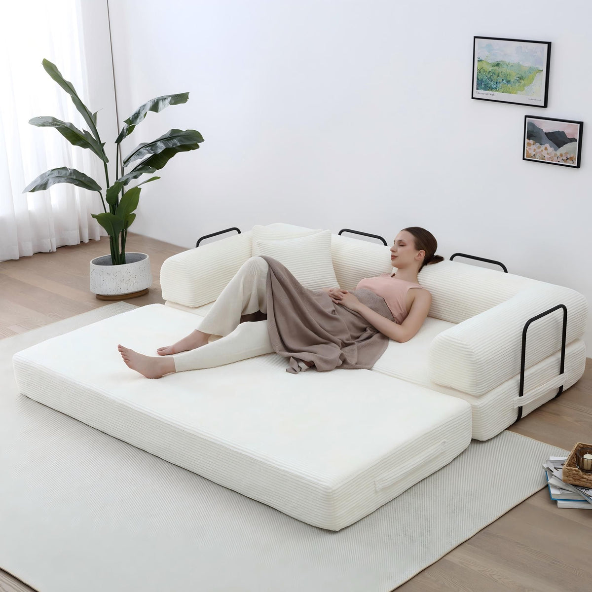 Convertible Foldable Floor Sofa Bed For Living Room