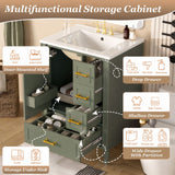 Modern Bathroom Vanity With Sink, Soft Close Doors, 3 Drawers
