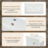 Bathroom Vanity With Sink, Freestanding Wood Grain Cabinet With Storage