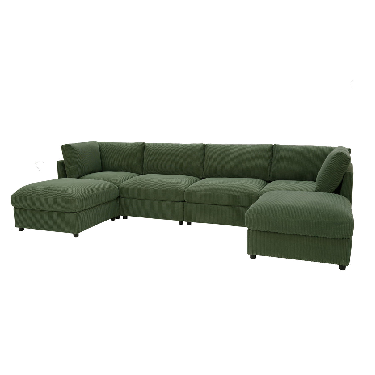 Reversible Modular Sectional With Custom Configuration And Premium Upholstery - Dark Green