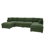 Reversible Modular Sectional With Custom Configuration And Premium Upholstery - Dark Green