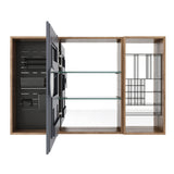 Wall Mounted Bathroom Mirror Cabinet With Storage - Imitative Oak