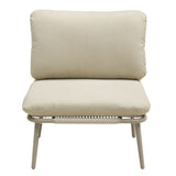 Modular Patio Armless Sofa Chair With Thick Cushion - Off White