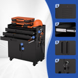 Rolling Tool Cabinet Heavy Duty Garage Storage With Lockable Doors